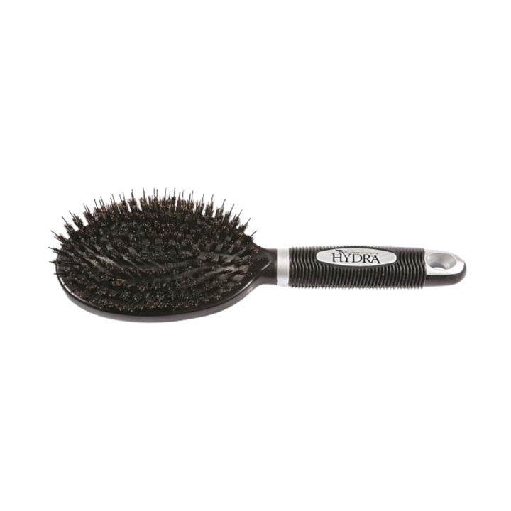 Tarko Hydra Professional Line Hair Brush, oval shape, with mixed nylon and natural bristles, black handle.