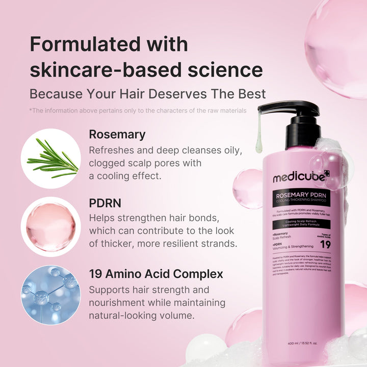 Medicube Title Rosemary Pdrn Cooling Thickening Shampoo - 400ml | ميديكوب شامبو تكثيف بارد روزماري بي دي آر ان - 400مل #2