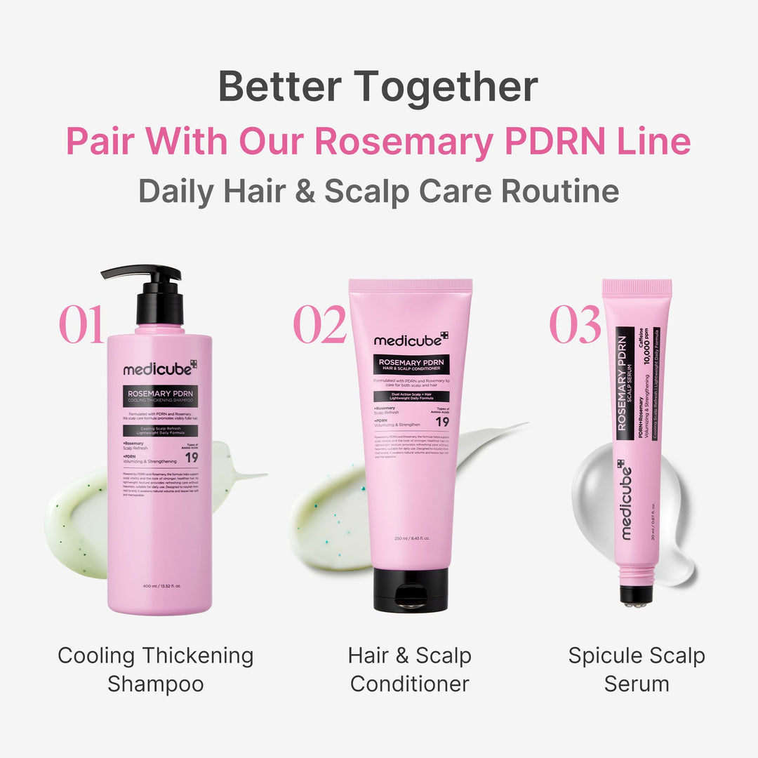 Medicube Title Rosemary Pdrn Cooling Thickening Shampoo - 400ml | ميديكوب شامبو تكثيف بارد روزماري بي دي آر ان - 400مل #4