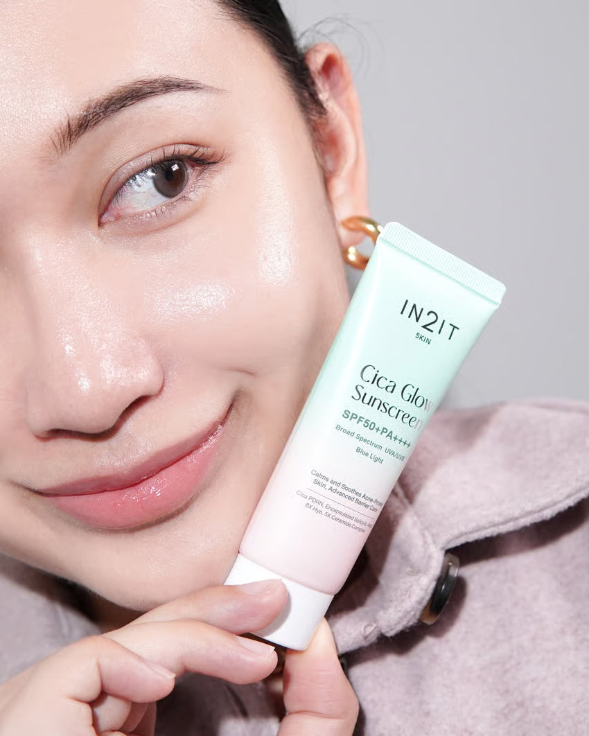 IN2IT Cica Glow Sunscreen SPF50+ PA++++ - 40g | ان تو ات واقي شمسي غلو - 40 غ