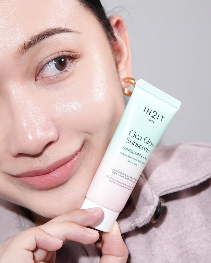 IN2IT Cica Glow Sunscreen SPF50+ PA++++ - 40g | ان تو ات واقي شمسي غلو - 40 غ
