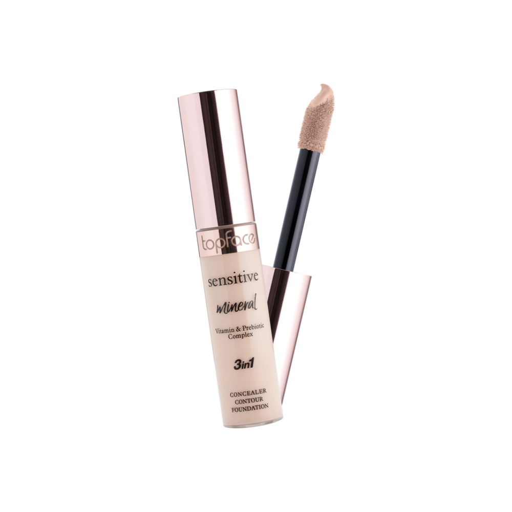 TopFace Sensitive Mineral 3in1 Concealer Contour Foundation -12ml | توب فيس كونسيلر 3 في 1 - 12 مل