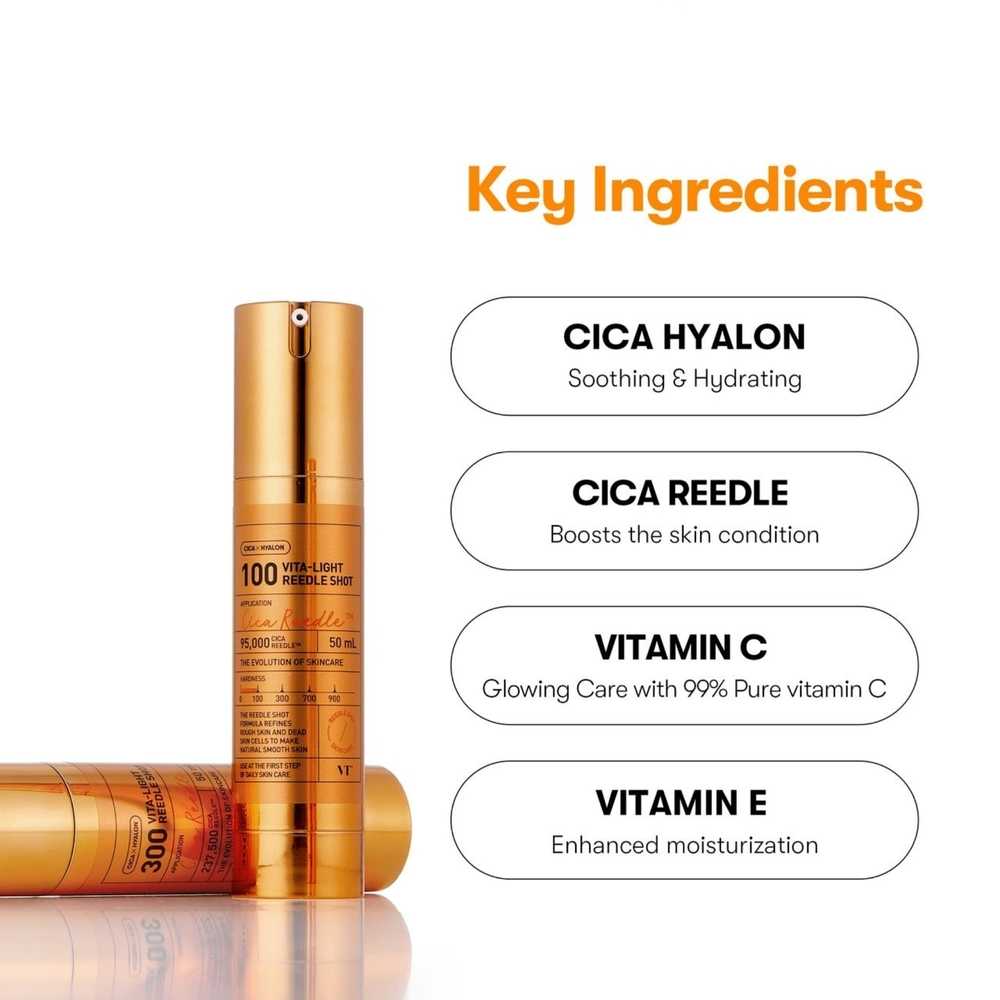 VT - Vita-Light Reedle Shot 100 - 50ml | في تي كوزمتيك سيروم علاجي مكثف للبشرة - 50 مل