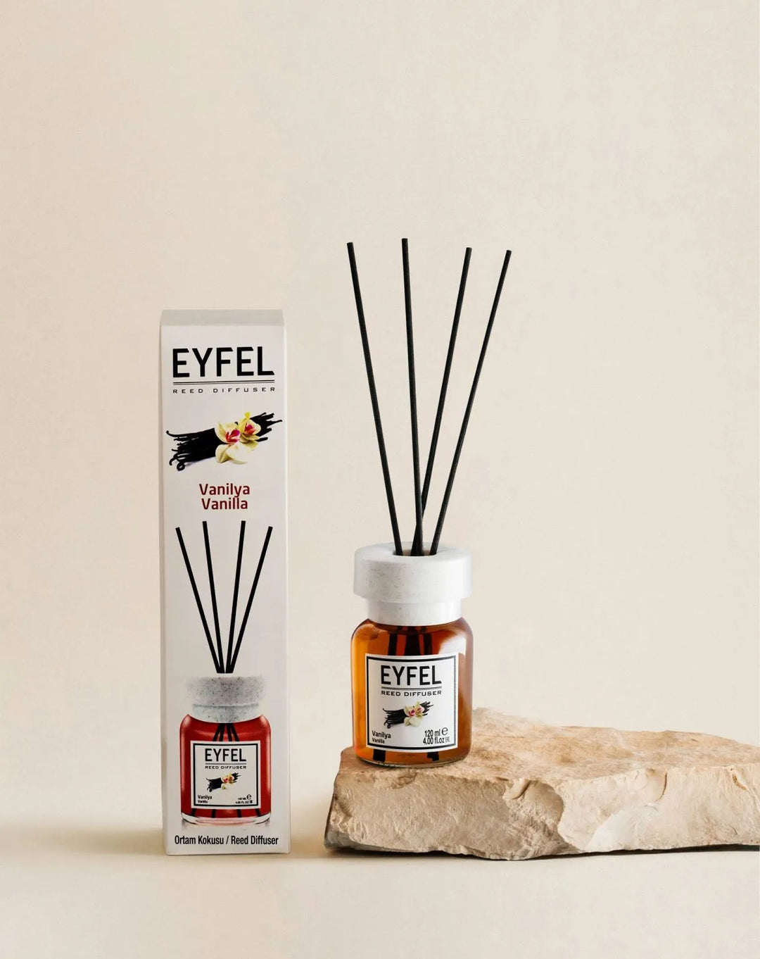 EYFEL Vanilya Reed Diffuser - 120ml | ايفل معطر أعواد بالفانيليا – 120 مل
