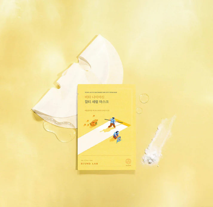 Round Lab Vita Niacinamide Dark Spot Serum Mask Set - 10 Masks - 25g | راوند لاب ماسك للوجه لمعالجة التصبغات بالنياسيناميد - 10 ماسكات - 25 غ