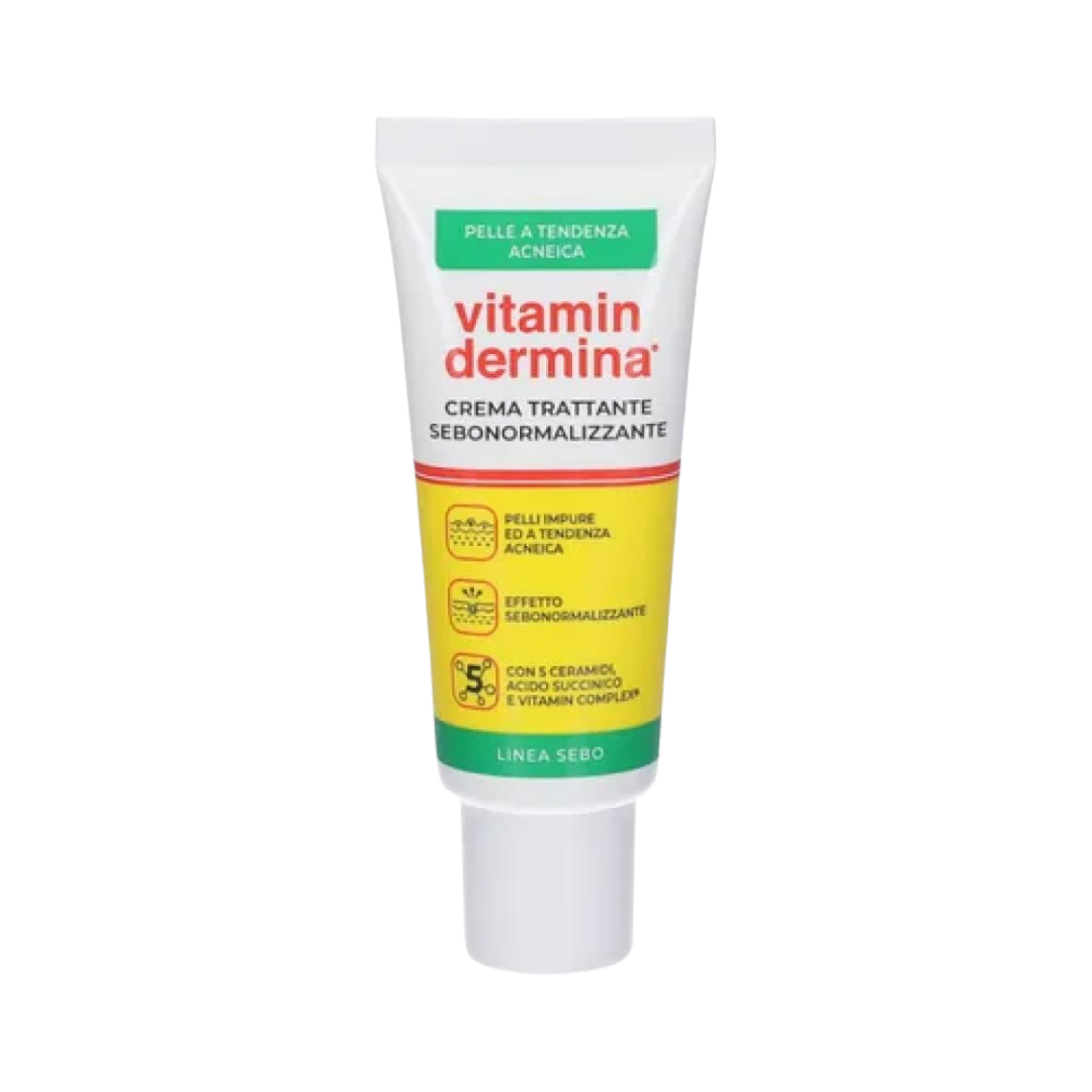Vitamin dermina Crema Trattante Sebonormalizzante - 40ml | فيتامين ديرمينا كريم منظم لإفراز الدهون للبشرة المعرضة للحبوب - 40 مل