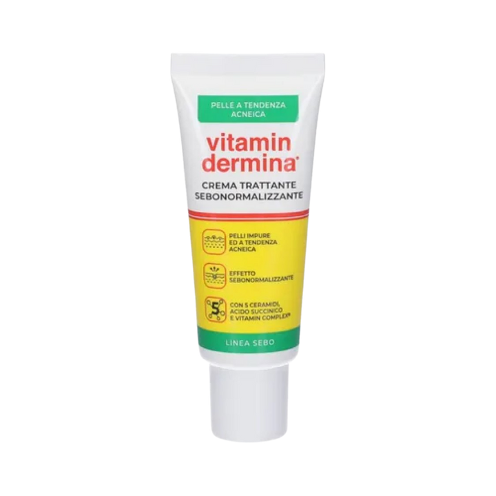 Vitamin dermina Crema Trattante Sebonormalizzante - 40ml | فيتامين ديرمينا كريم منظم لإفراز الدهون للبشرة المعرضة للحبوب - 40 مل