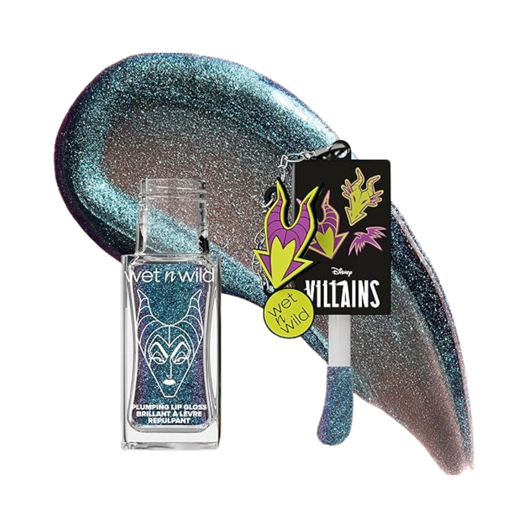 Wet n Wild Disney Villains Pick Your Vice lip gloss 7.6ml clear bottle with charm tag