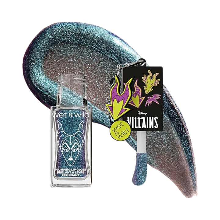 Wet n Wild Disney Villains Pick Your Vice lip gloss 7.6ml clear bottle with charm tag