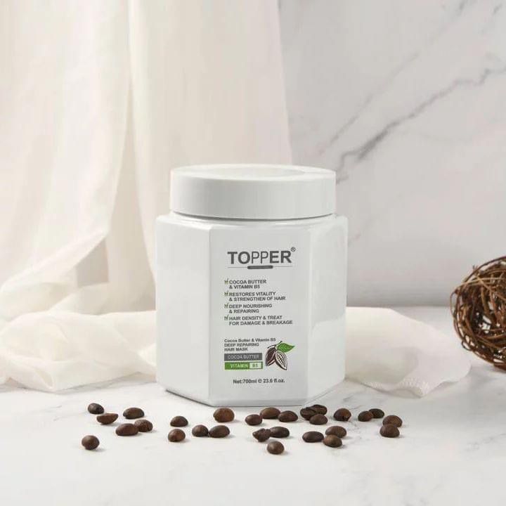 TOPPER PROFESSIONAL Cocoa Butter & Vitamin B5 Hair Mask - 700ml | توبير ماسك شعر إصلاح عميق زبدة كاكاو وفيتامين ب5 - 700مل #2