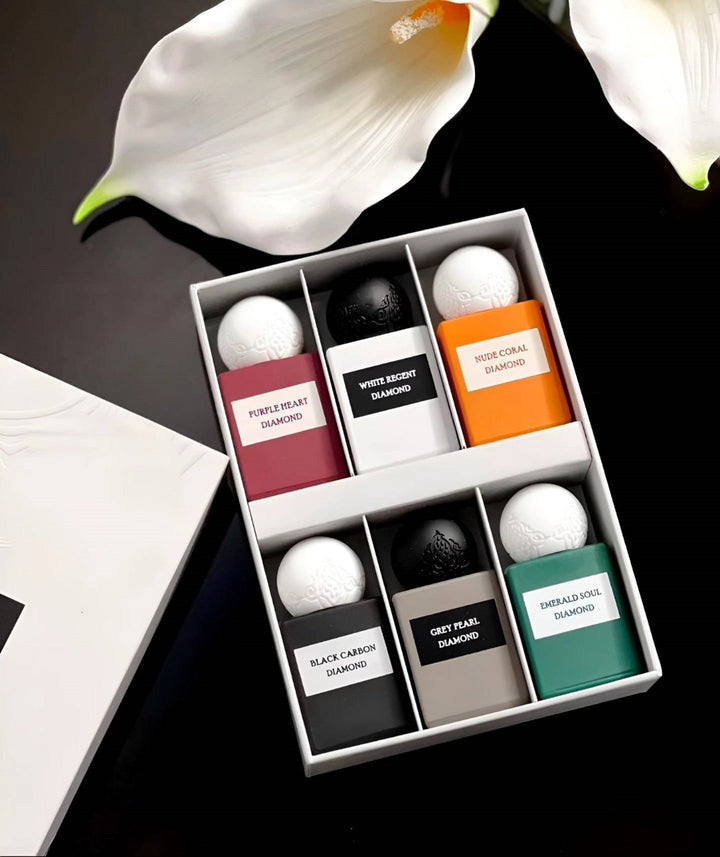IBRAQ Ibrahim Al-Qurashi set EDP 6 Pcs x10ml  | ايبراق مجموعة دياموند من إبراق إبراهيم القرشي – 6 عطور × 10 مل