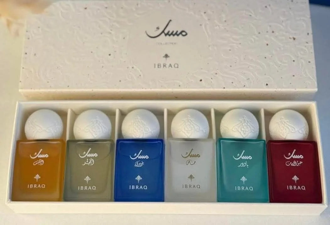 IBRAQ Ibrahim Al-Qurashi Set Mini Musk  6*10 ml | إبراهيم القرشي بوكس مجموعة ميني مسك - 6*10 مل