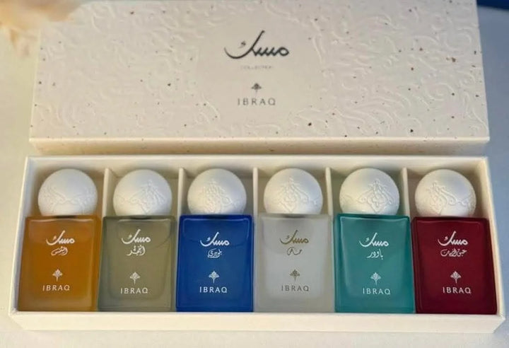 IBRAQ Ibrahim Al-Qurashi Set Mini Musk  6*10 ml | إبراهيم القرشي بوكس مجموعة ميني مسك - 6*10 مل