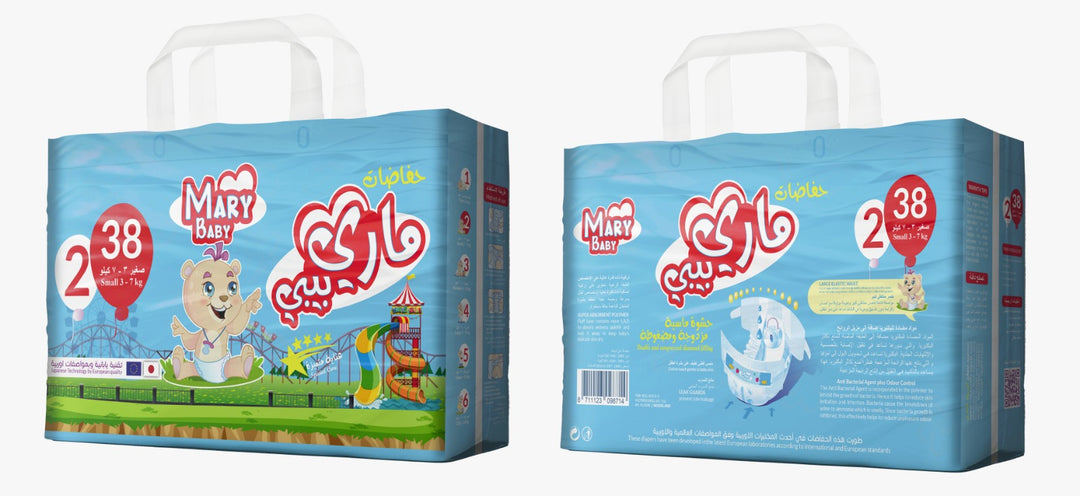 MARY BABY Special Care 2 (6*38) Small 3-7 Kg | ماري بيبي حفاضات للأطفال بوزن 3-7 كغ قياس 2 - 38 قطعة