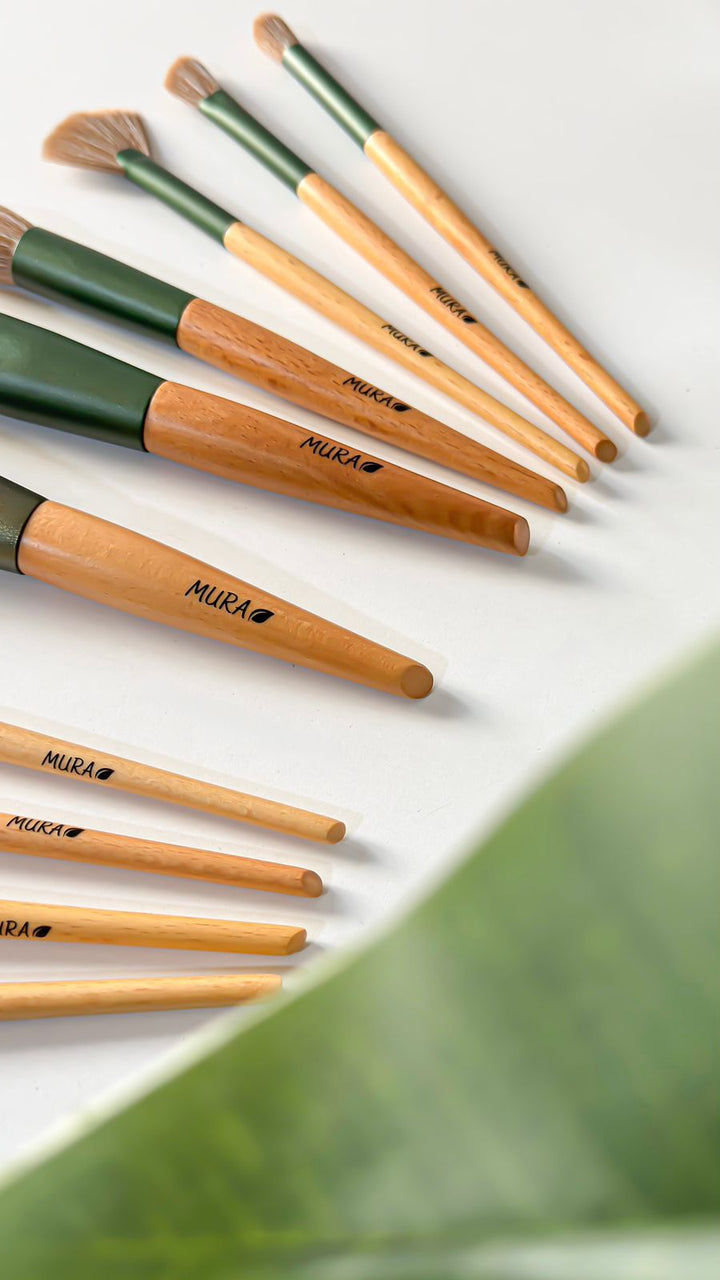 Mura Makeup Brush Set - 10pcs | مورا مجموعة فرش مكياج - 10 قطع