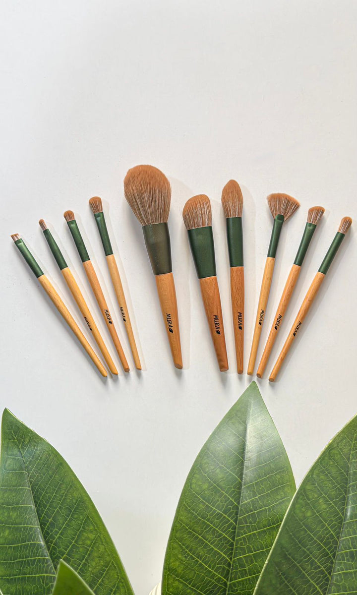 Mura Makeup Brush Set - 10pcs | مورا مجموعة فرش مكياج - 10 قطع