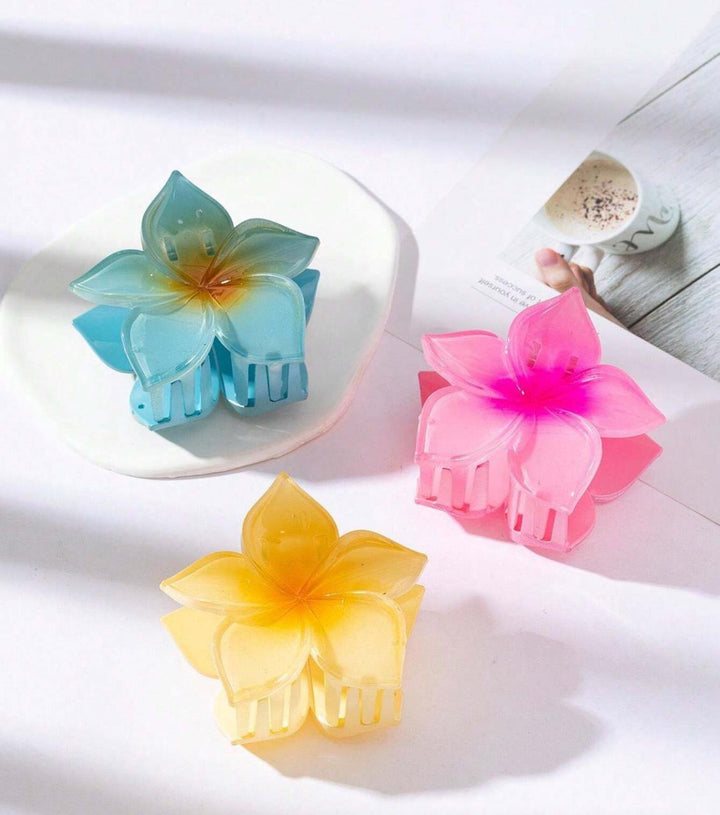 Colors Rose Hair Clips - 3Pcs | مشابك الشعر على شكل زهرة - 3 قطع