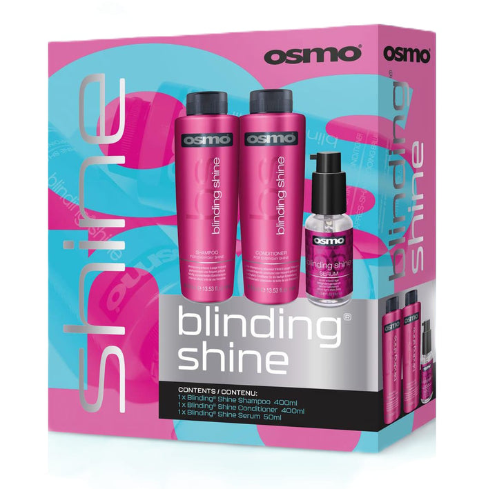 osmo Blinding Shine Set - Shampoo+Conditioner+Surem - 400x400x50ml | أوزمو مجموعة - لشعر لامع ومتألق كل يوم - 400x400x50 مل