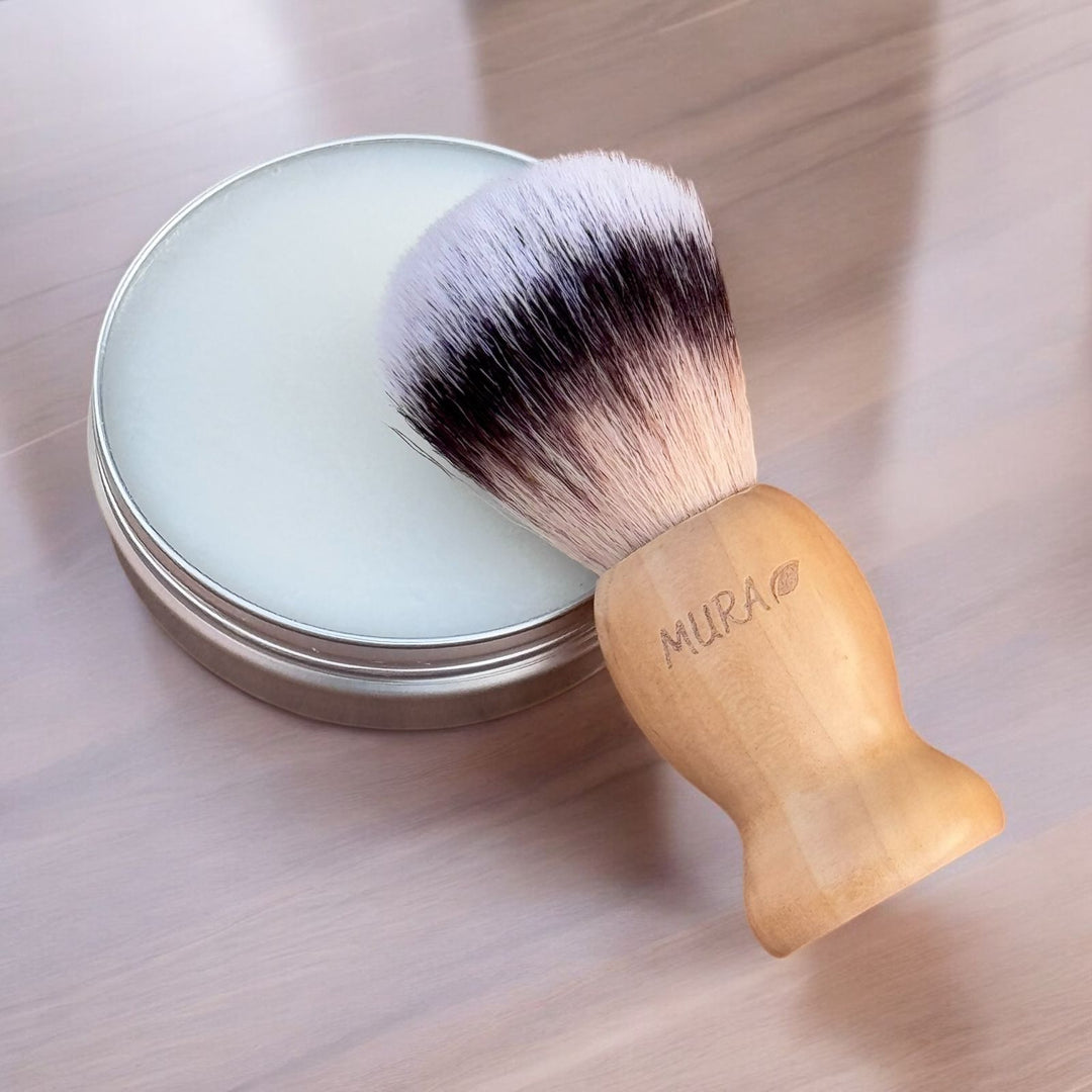 Mura Shaving Soap For Body & Face + Brush - 110g | مورا صابونة و فرشة الحلاقة - 110 غرام