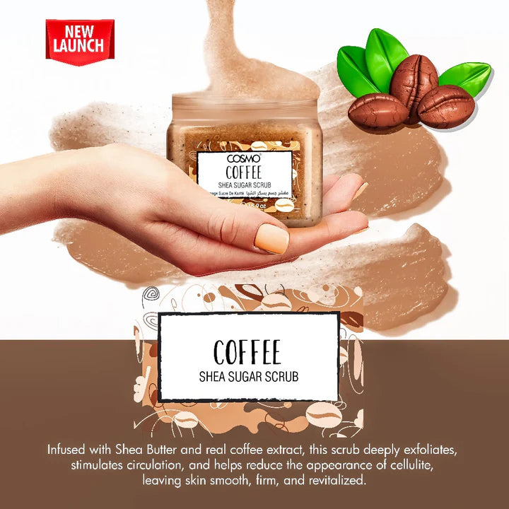 COSMO Coffee Shea Sugar Scrub - 450g | كوزمو مقشر الجسم بالسكر و القهوة و الشيا - 450 غرام