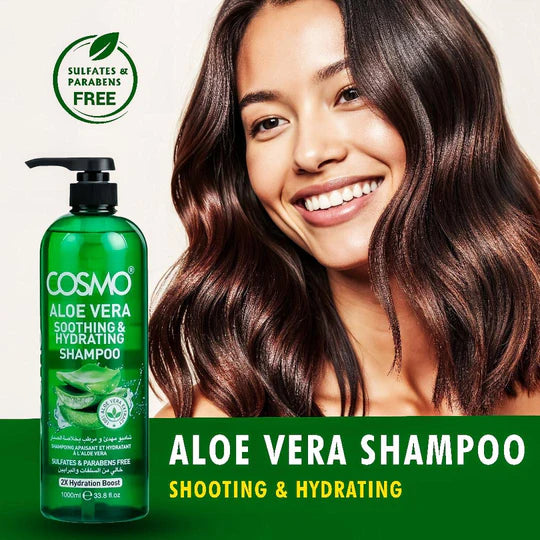COSMO aloevera soothing & hydrating shampoo - 1000ml | كوزمو شامبو بالصبار - 1000 مل