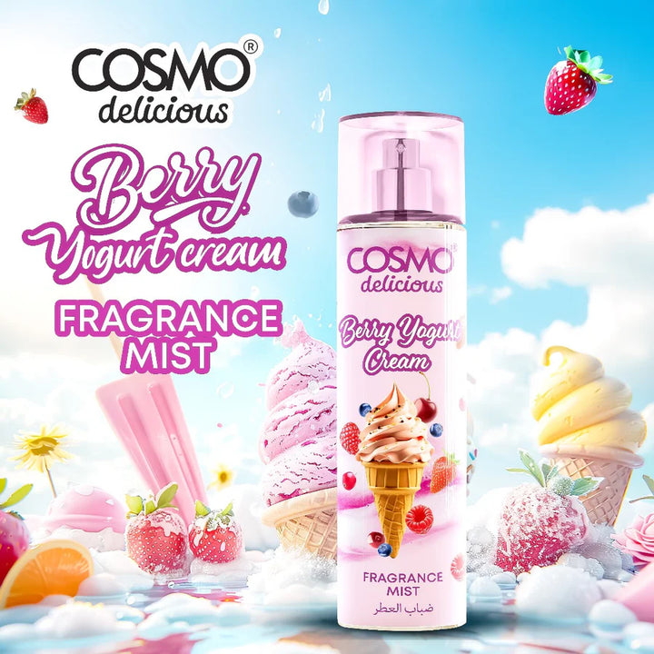 Cosmo Berry Yogurt Cream Fragrance Mist - 250ml | رذاذ عطر كوزمو برائحة التوت والزبادي الكريمي – 250 مل