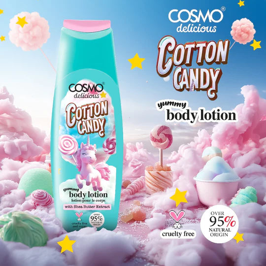 COSMO Cotton Candy Yummy Body Lotion - 400ml | كوزمو لوشن للجسم برائحة الحلوى - 400 مل