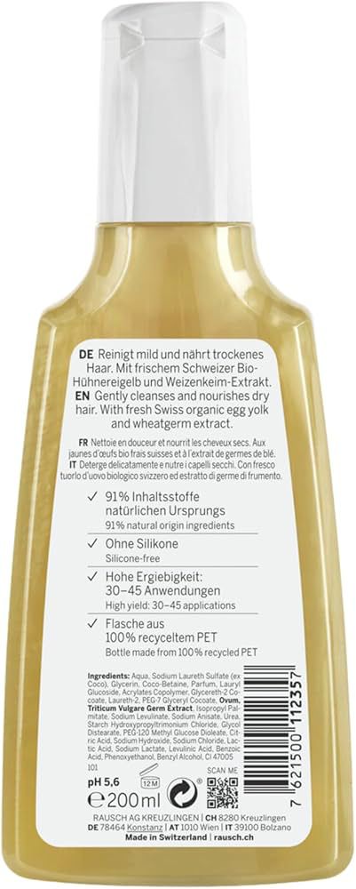 RAUSCH Repair shampoo with chamomile and amaranth - 200ml | راوش شامبو للشعر التالف بالبابونج والامارانث - 200 مل