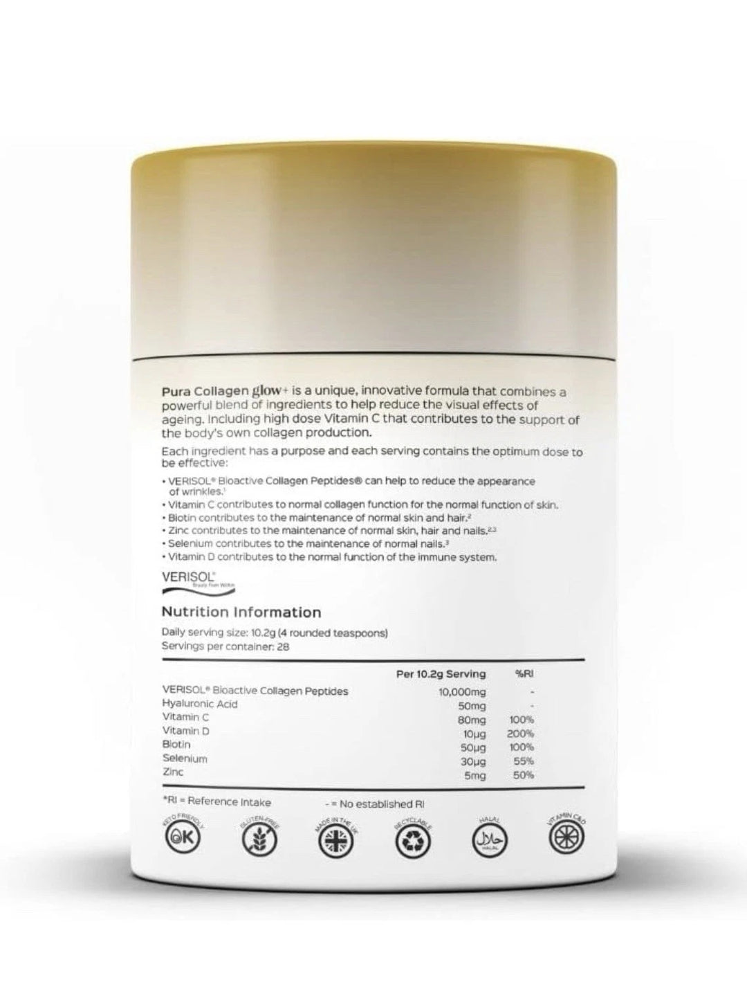 PURA COLLAGEN Glow+ Advanced Collagen Plus 10,000mg - 284g| بيورا كولاجين جلو بلس تركيبة الكولاجين
