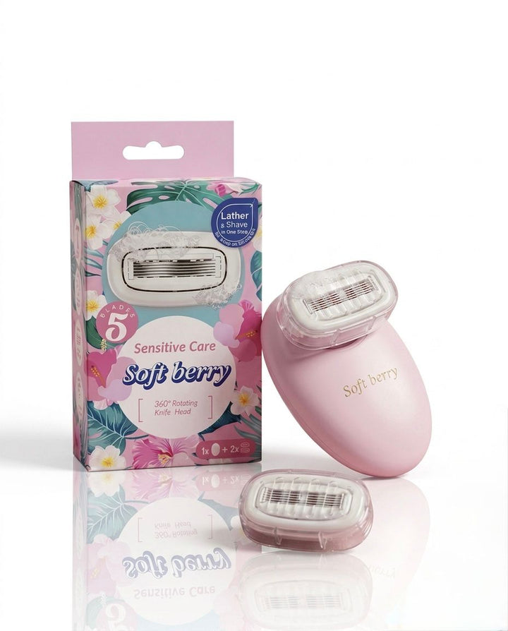 Soft berry Sensitive Care 5 Blades Lather & Shave | سوفت بيري ماكينة حلاقة 5 شفرات للبشرة الحساسة