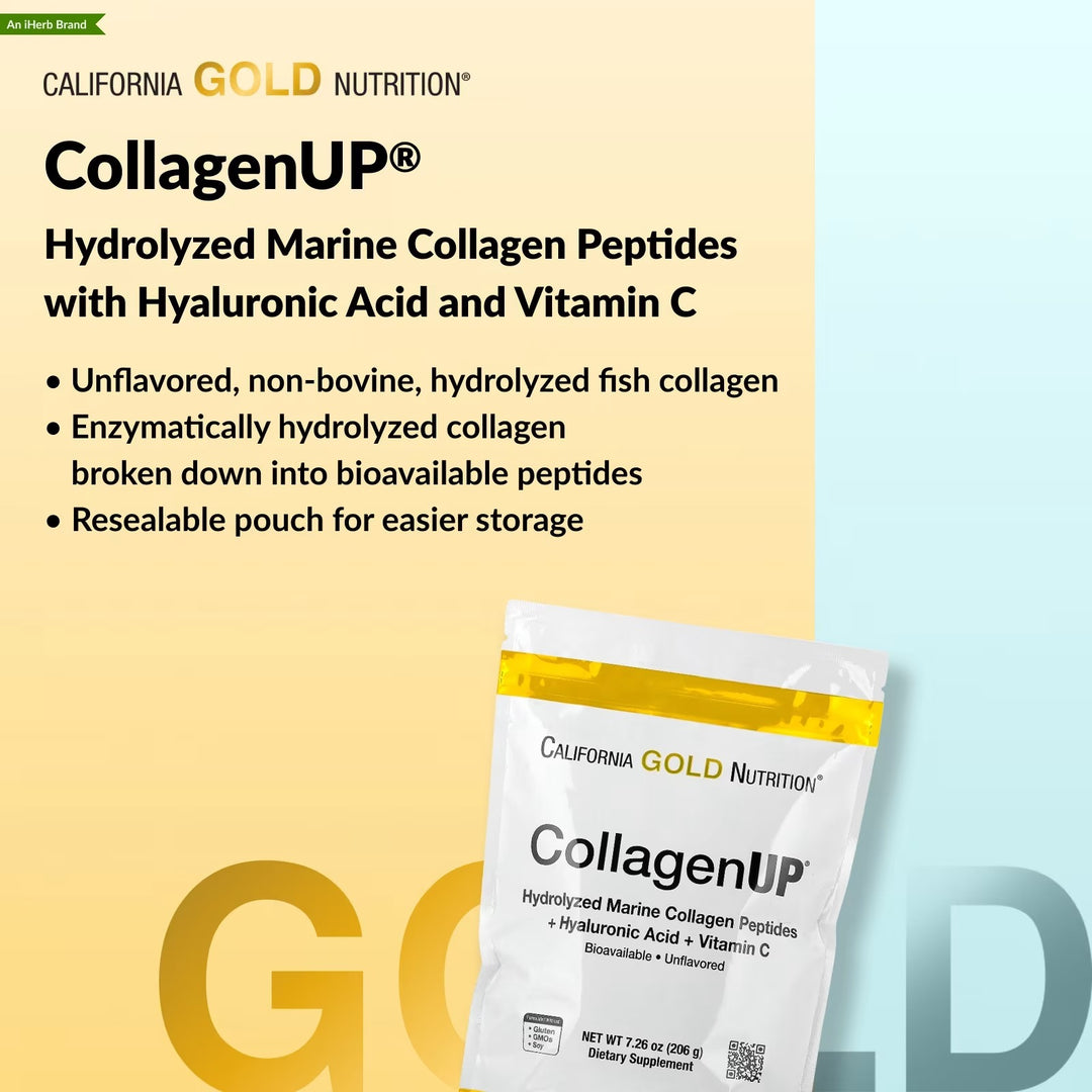 California Gold Nutrition, CollagenUP, Hydrolyzed Marine - 206g | كاليفورنيا غولد نيوتريشن مسحوق الكولاجين البحري - 206 غ