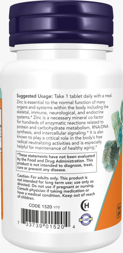 NOW  Zinc 50 mg, 100 Tablets | ناو فودز مكمل الزنك 50 ملغ – 100 قرص