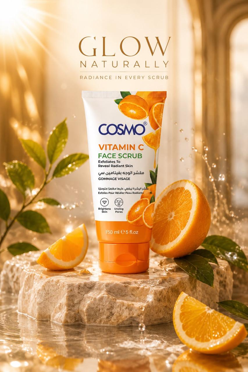 COSMO COSMETICS VITAMIN C face scrub C FACIAL SCRUB - 150ml | كوزمو كوزمتكس سكراب للوجه فيتامين سي - 150مل