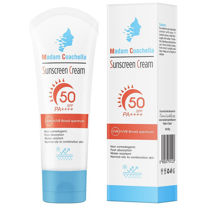Madam Coachella Sunscreen Spf 50PA++++ - 80g | مدام كوتشيلا كريم واقي شمسي spf 50++++ - 80 غرام