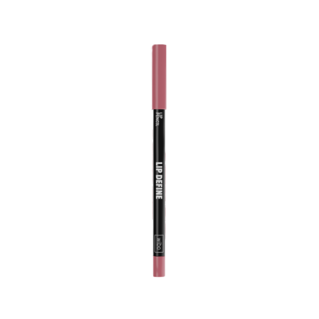 Wibo Lip Define Lip Liner in pink, 1 unit, with black packaging and branded text.