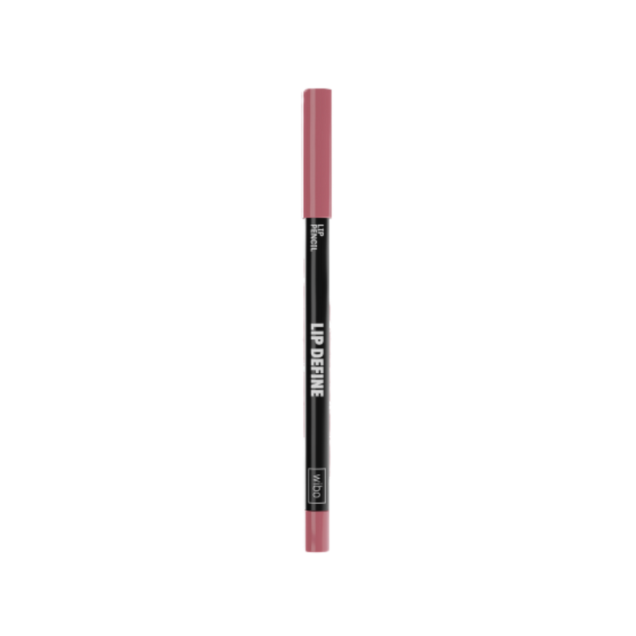 Wibo Lip Define Lip Liner in pink, 1 unit, with black packaging and branded text.