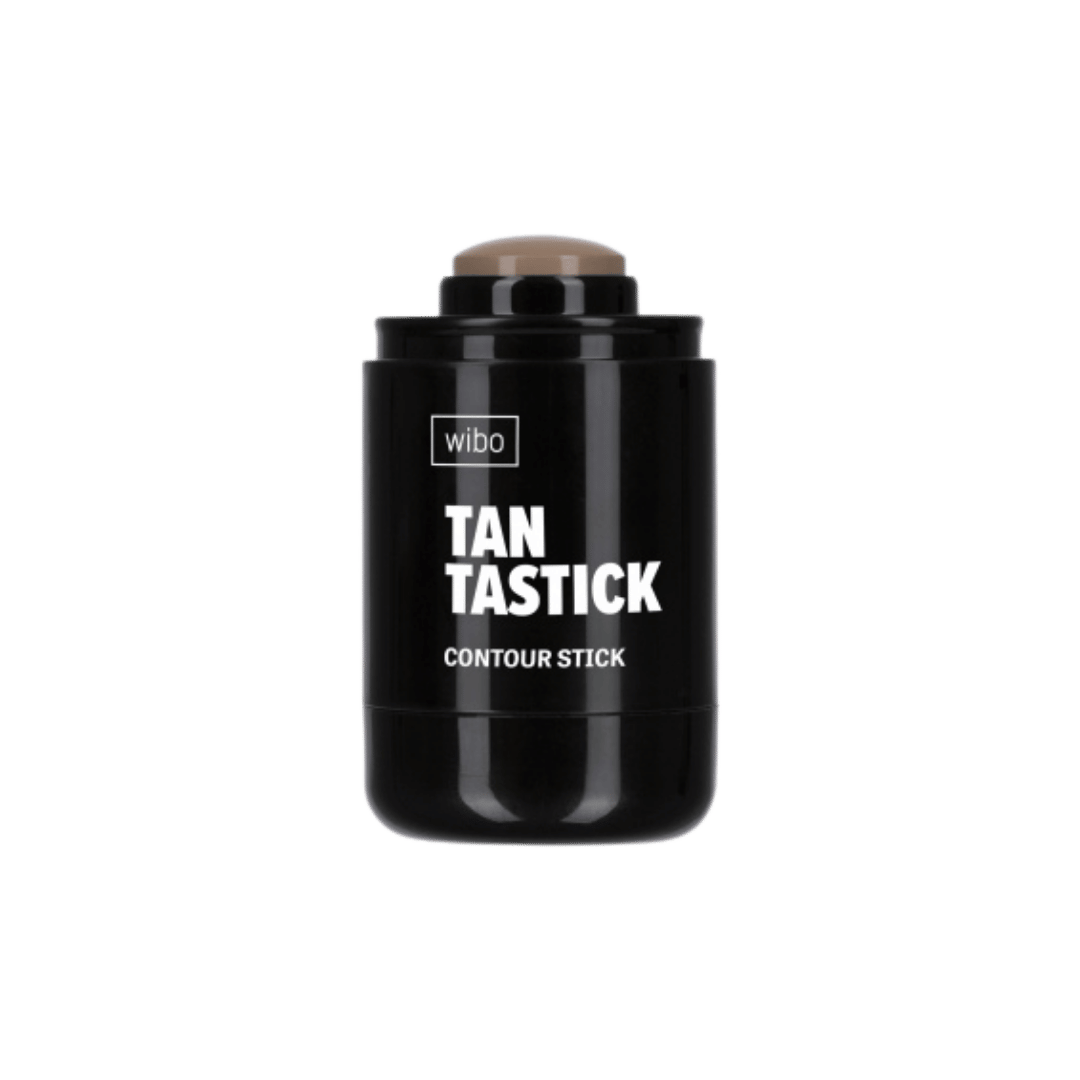 Wibo Tan Tastick contour stick, black cylindrical tube with brown cream stick and white lettering.