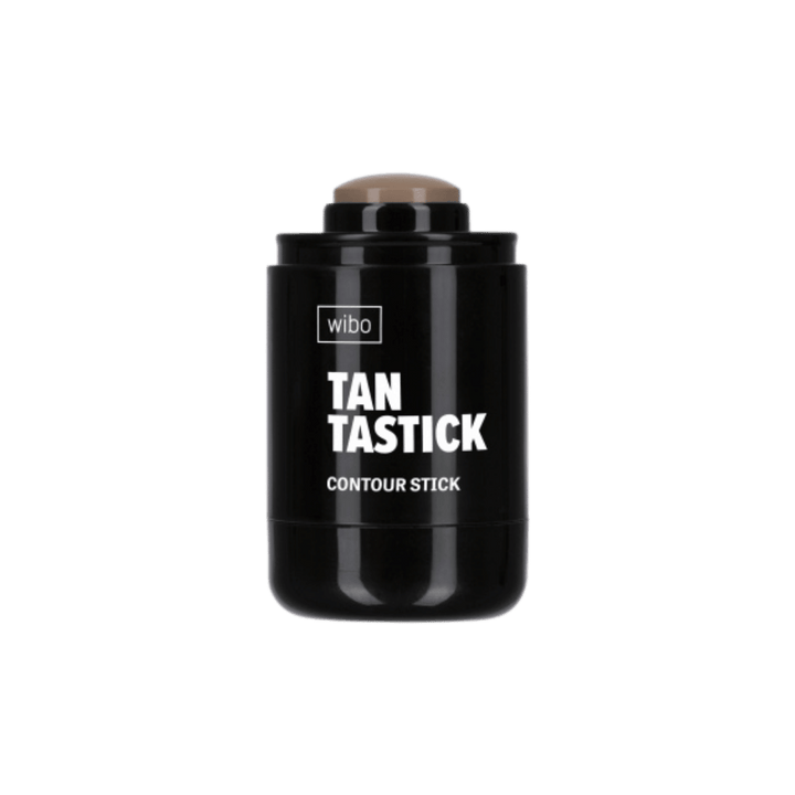 Wibo Tan Tastick contour stick, black cylindrical tube with brown cream stick and white lettering.
