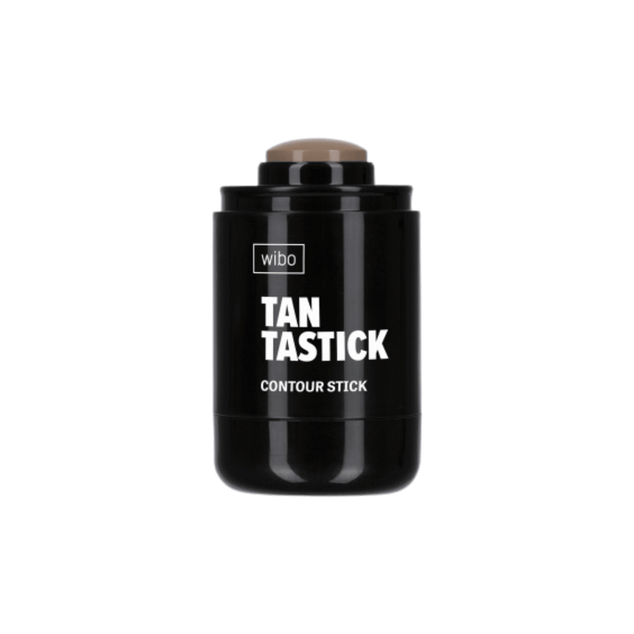 Wibo Tan Tastick contour stick, black cylindrical tube with brown cream stick and white lettering.