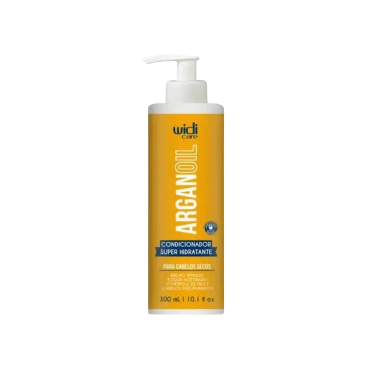 Widi Care Argan Oil Super Hydrating Conditioner, 300ml bottle with pump dispenser, designed for dry hair.