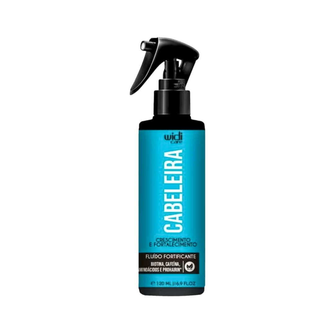 Widi Care Cabelheira Fortifying Fluid, 120ml, for hair growth and strengthening, with biotin, caffeine, and prohairin.
