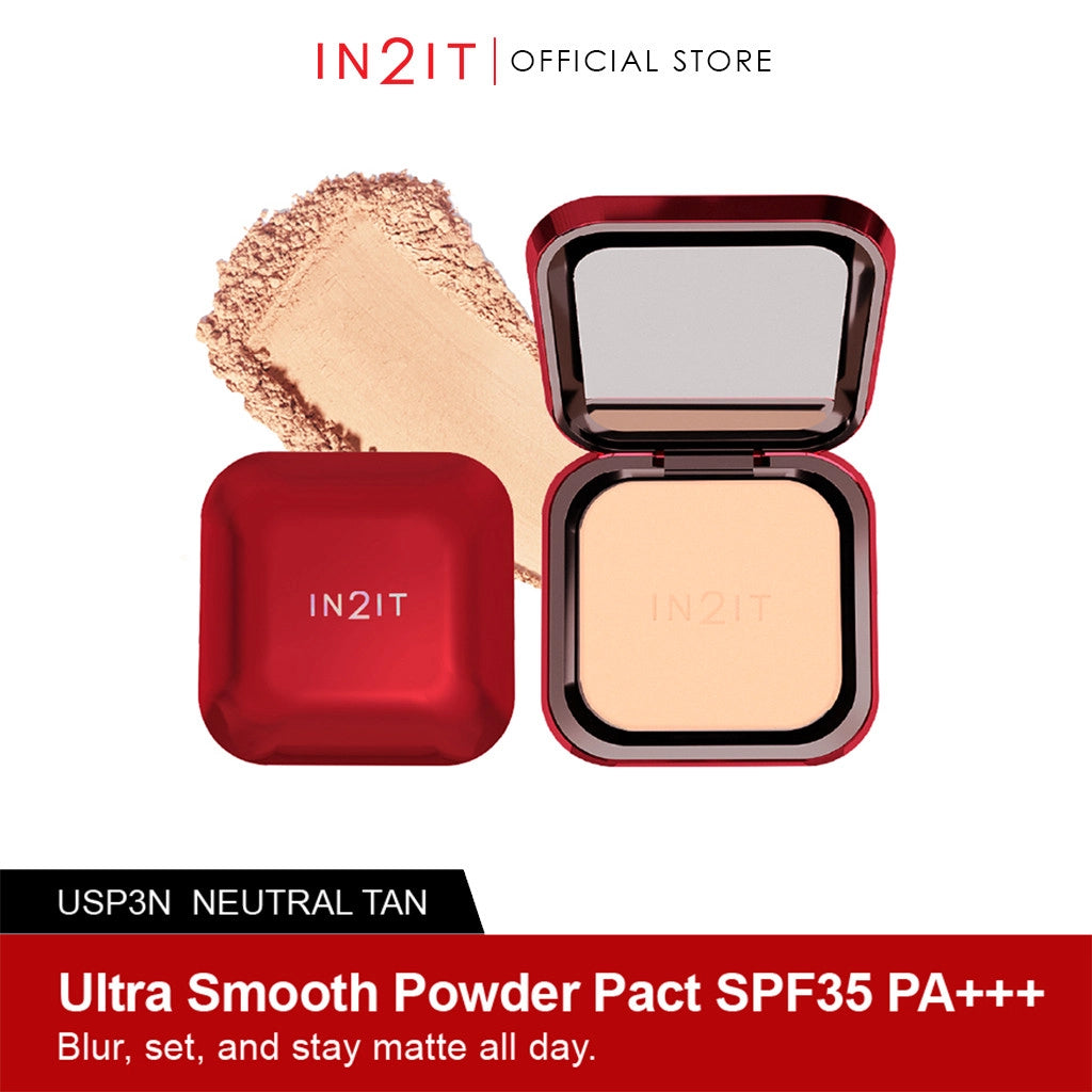 IN2IT Ultra Smooth Powder Pact SPF35 PA+++ - 10g | ان تو ات بودرة تثبيت المكياج spf35 - 10 غرام