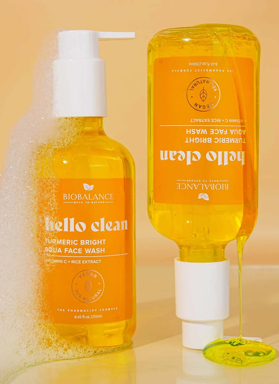 Bio Balance HELLO CLEAN Turmeric Bright Aqua Face Wash - 250ml | بايو بالانس غسول هيلو كلين بالكركم - 250 مل