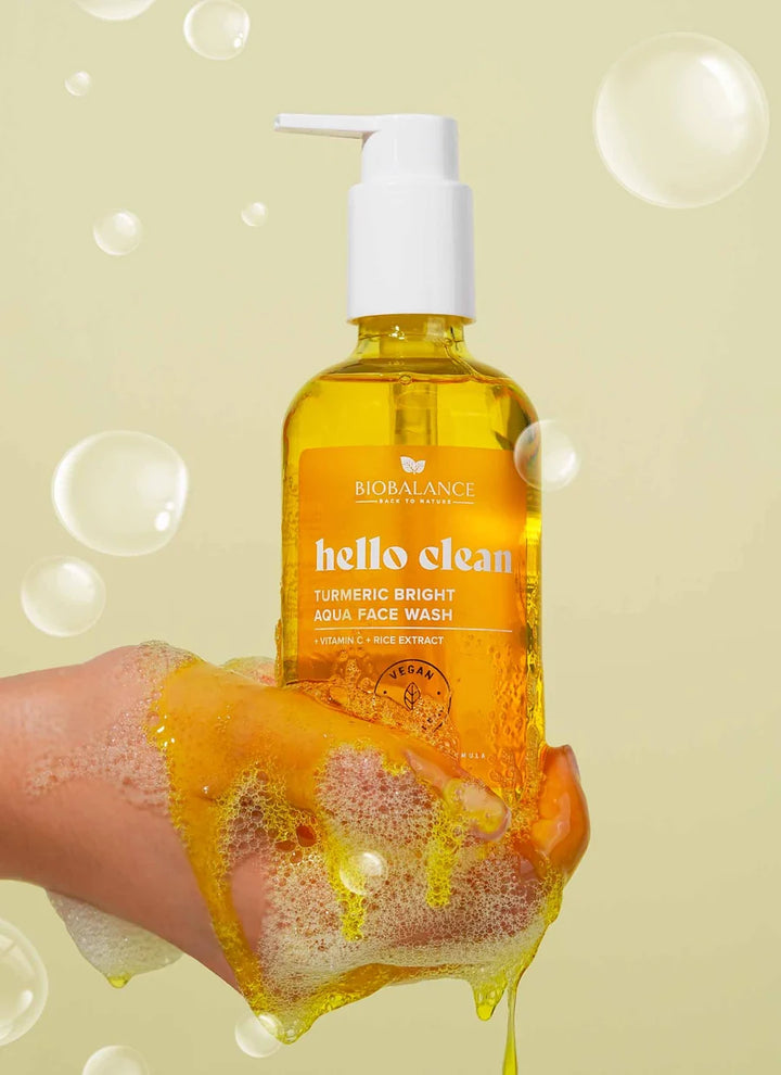 Bio Balance HELLO CLEAN Turmeric Bright Aqua Face Wash - 250ml | بايو بالانس غسول هيلو كلين بالكركم - 250 مل