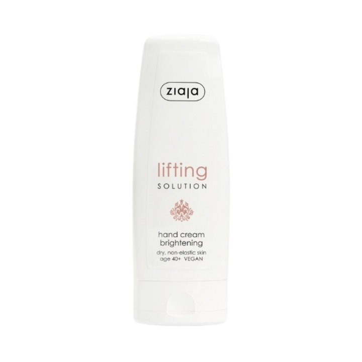 Ziaja Lifting Solution brightening hand cream for dry non elastic skin, white squeeze tube packaging