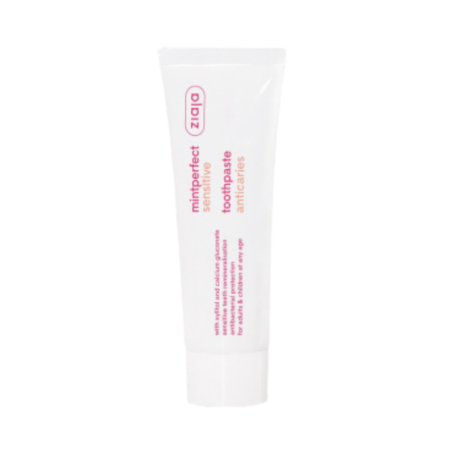 Ziaja Mintperfect Sensitive anticaries toothpaste, mint flavor, 75 ml white squeeze tube with pink labeling