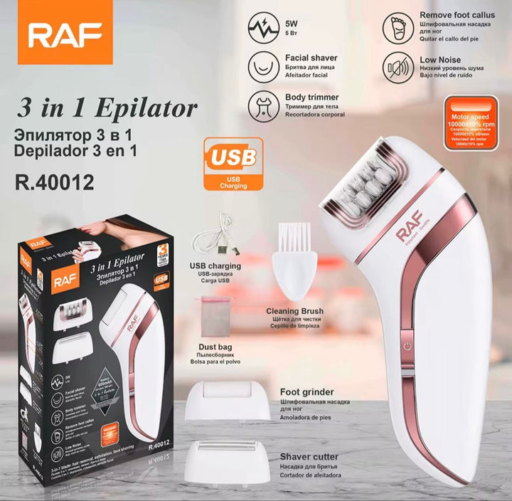 RAF 3 In 1 Epilator | راف آلة إزالة شعر