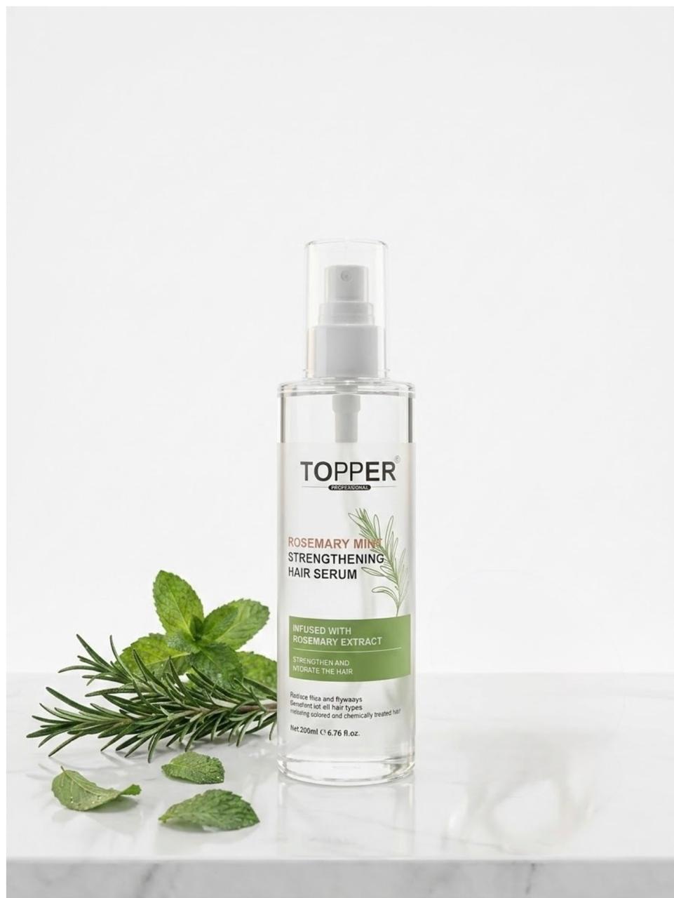 TOPPER PROFESSIONAL Rosemary Mint Strengthening Hair Serum - 200ml | توبر بروفيشنال سيروم بخاخ لتقوية الشعر وتغذيته - 200 مل