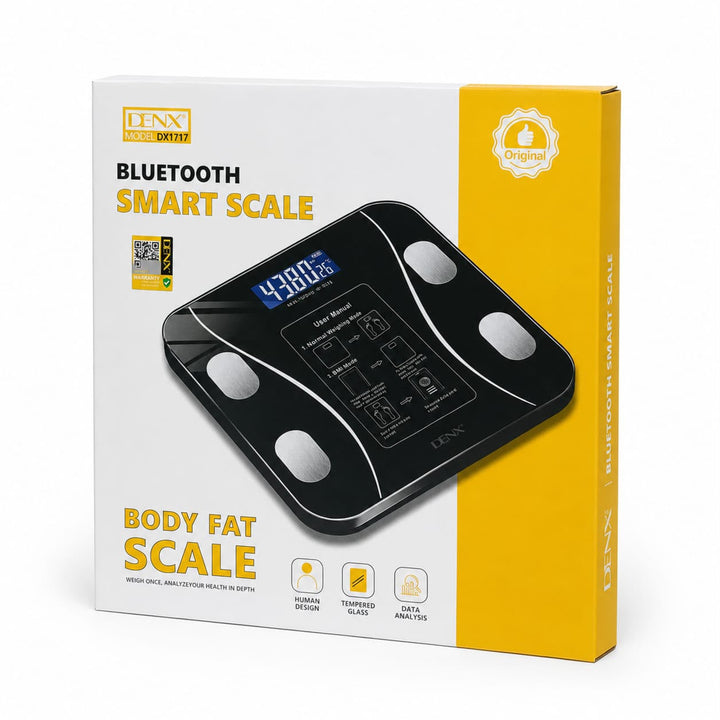 DENX Bluetooth Smart Scale Body Fat | دينكس ميزان ذكي بلوتوث لقياس الوزن وتحليل مكونات الجسم