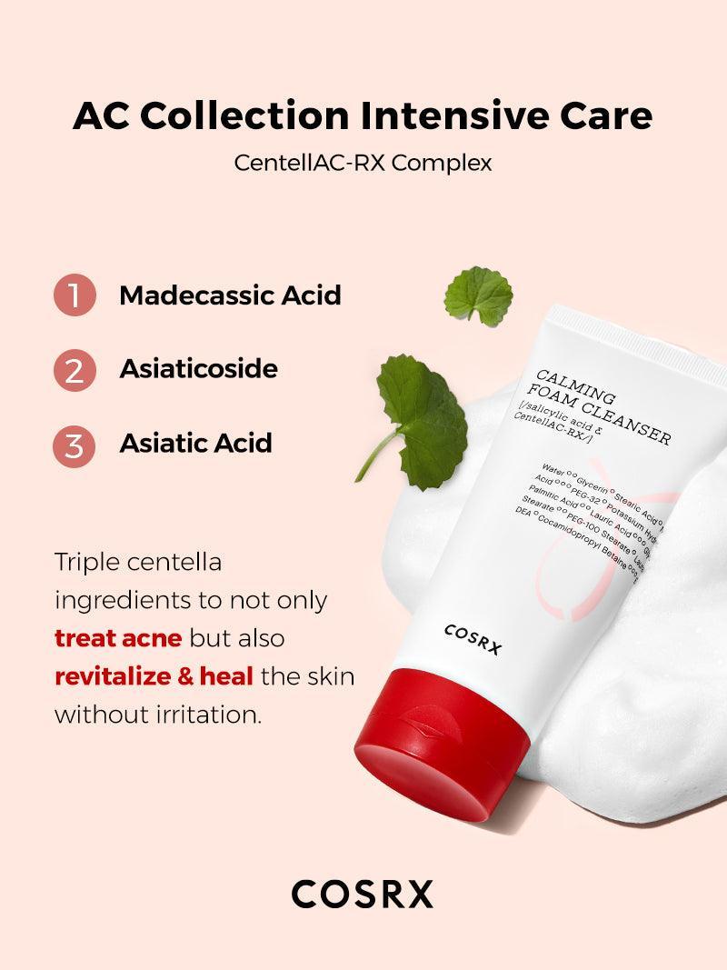 COSRX AC Collection Calming Foam - Gentle Face Wash - 150ml | كوزركس غسول رغوي لطيف للبشرة الدهنية والمختلطة - 150 مل